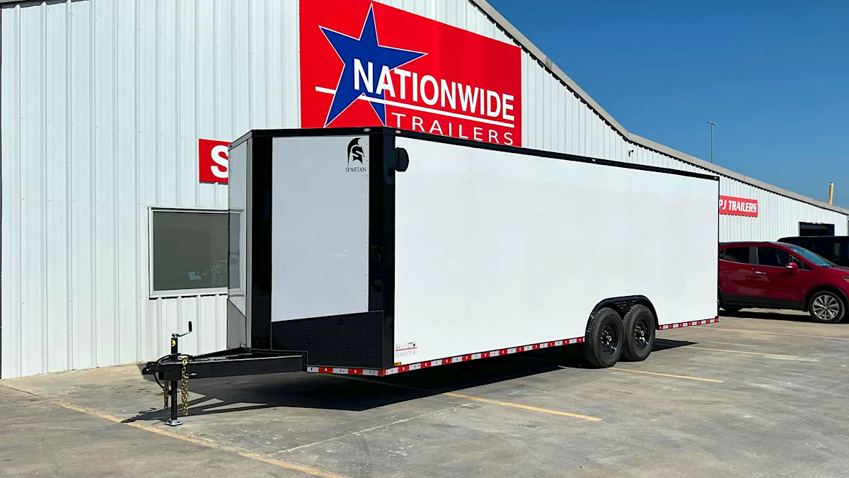 Spartan 8.5'x20' Enclosed Cargo Trailer w/ Rear Ramp Door - Stock #90836 - Image 1 of 8 Spartan 8.5'x20' Enclosed Cargo Trailer w/ Rear Ramp Door - Stock #90836 - Image 1 of 8