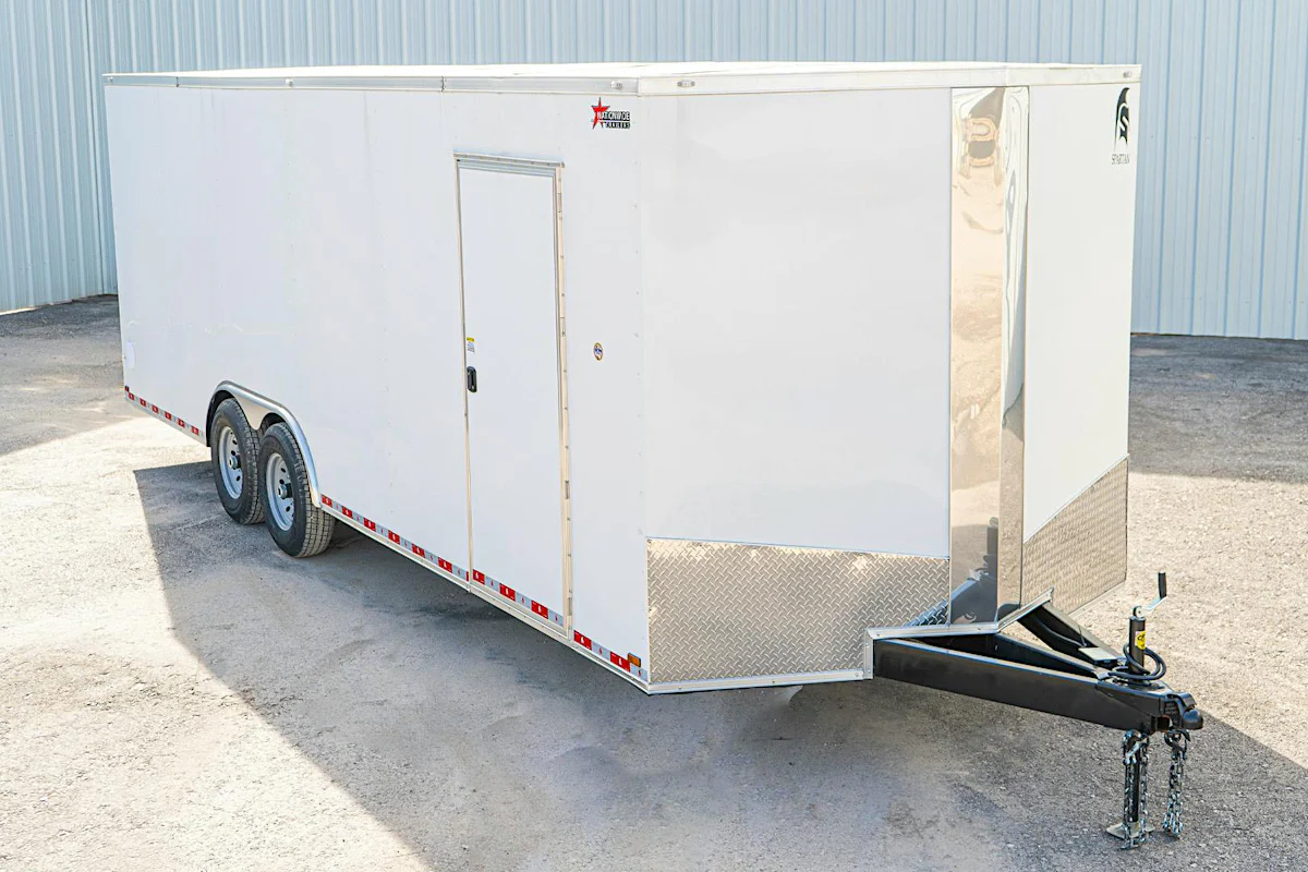 Spartan 8.5'x24' Enclosed Cargo Trailer w/ Rear Ramp Door (C2) - Stock #90802 - Image 1 of 11 Spartan 8.5'x24' Enclosed Cargo Trailer w/ Rear Ramp Door (C2) - Stock #90802 - Image 1 of 11