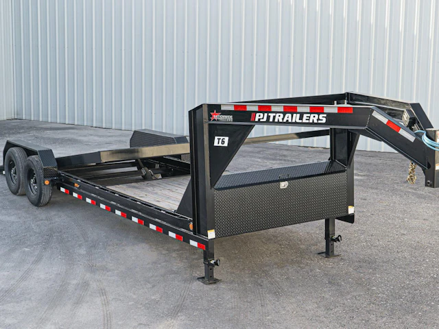 PJ Trailers 24'x82" Gooseneck 6" Channel Equipment Gravity Tilt Trailer (T6)