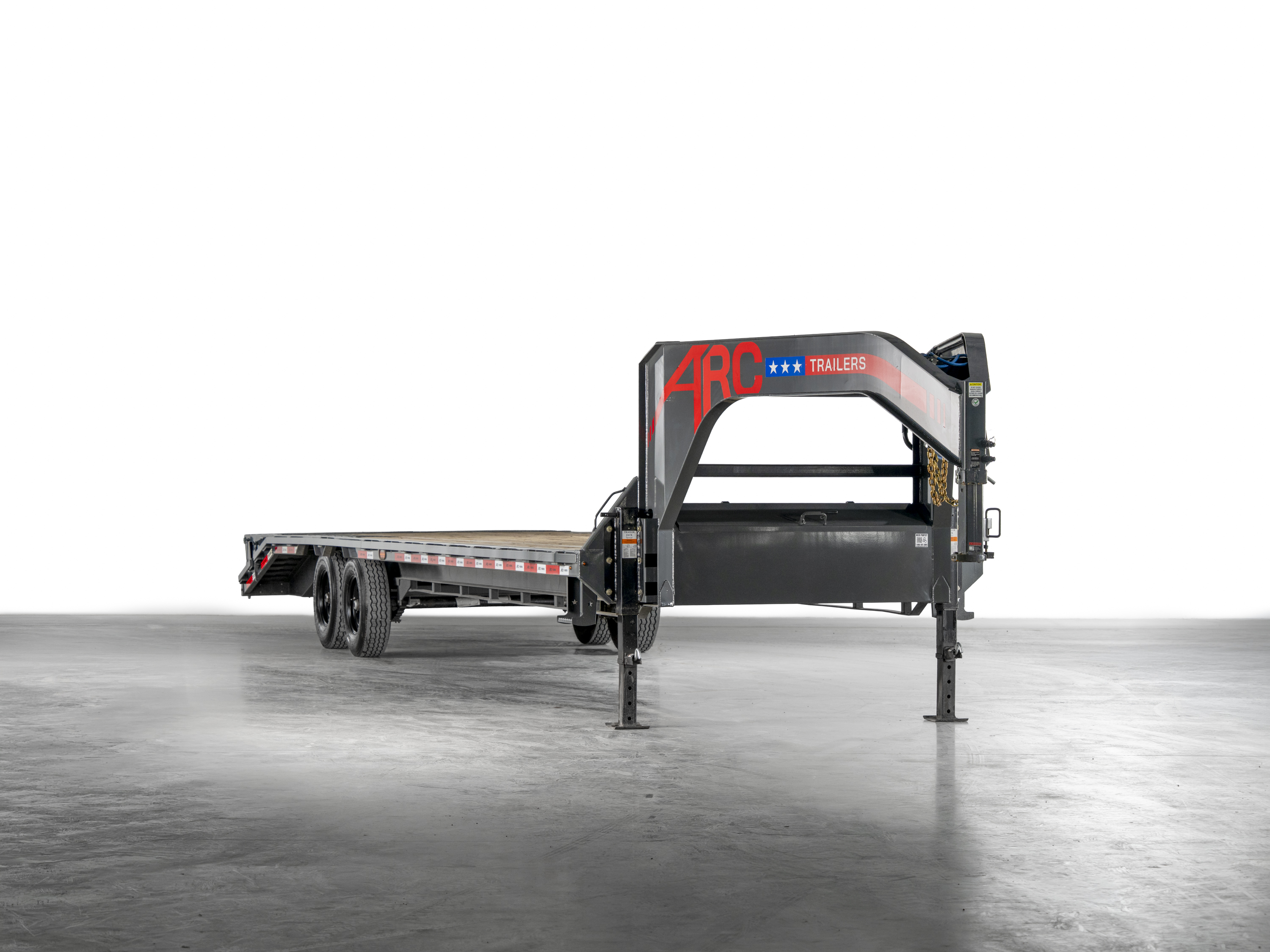 Arc Trailers 14K Gooseneck Flatbed Trailer, studio view 1