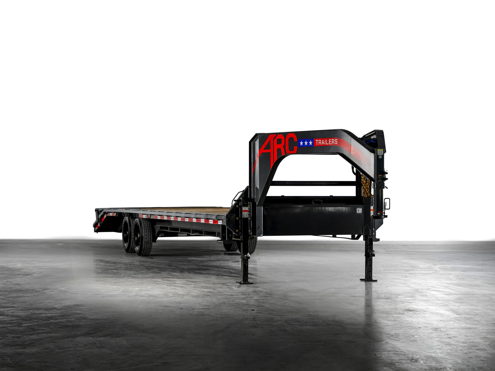 Arc Trailers 14K Gooseneck Flatbed Trailer, studio view 1 Arc Trailers 14K Gooseneck Flatbed Trailer, studio view 1