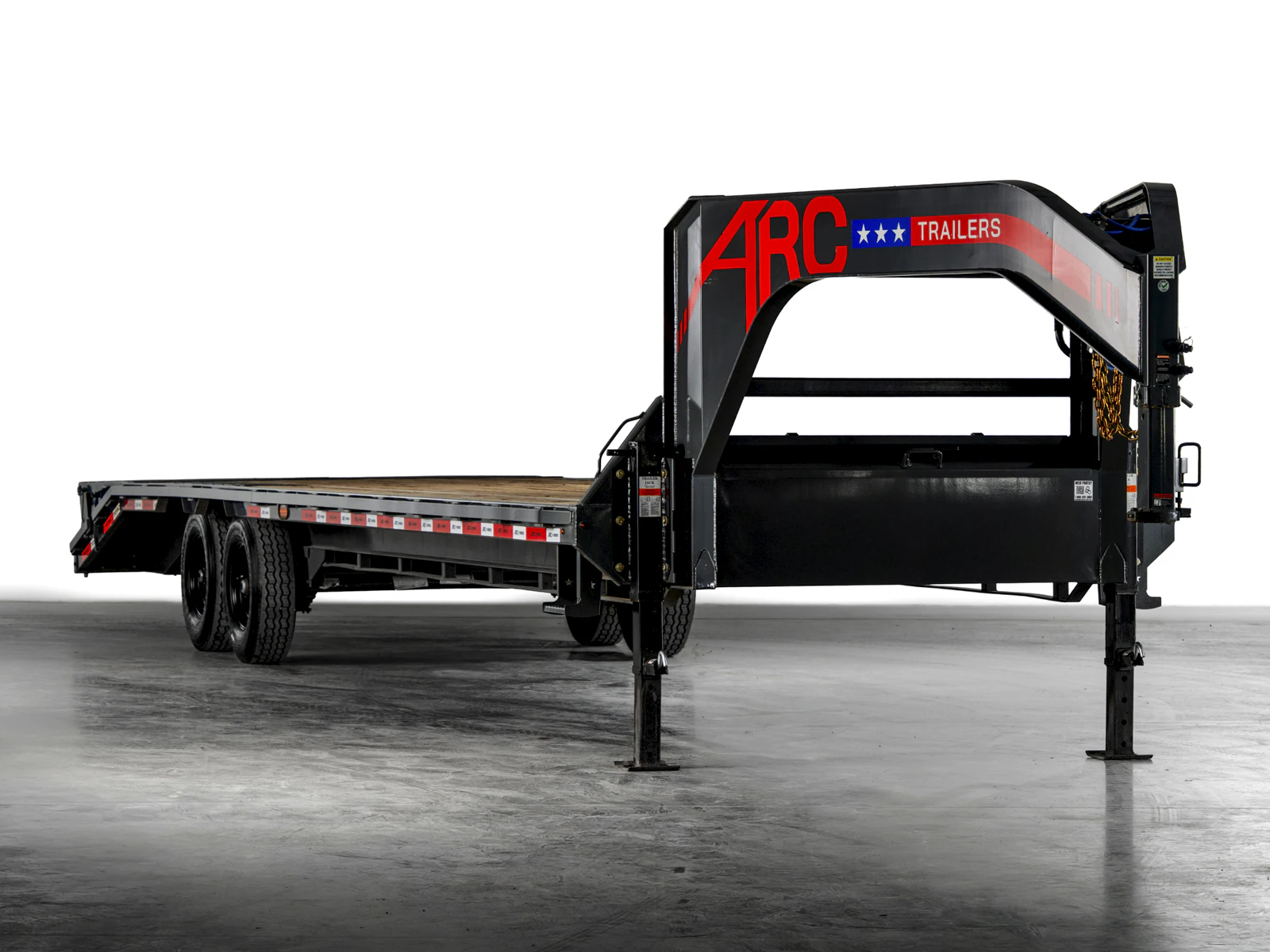 Arc Trailers 14K Gooseneck Flatbed Trailer, studio view 1