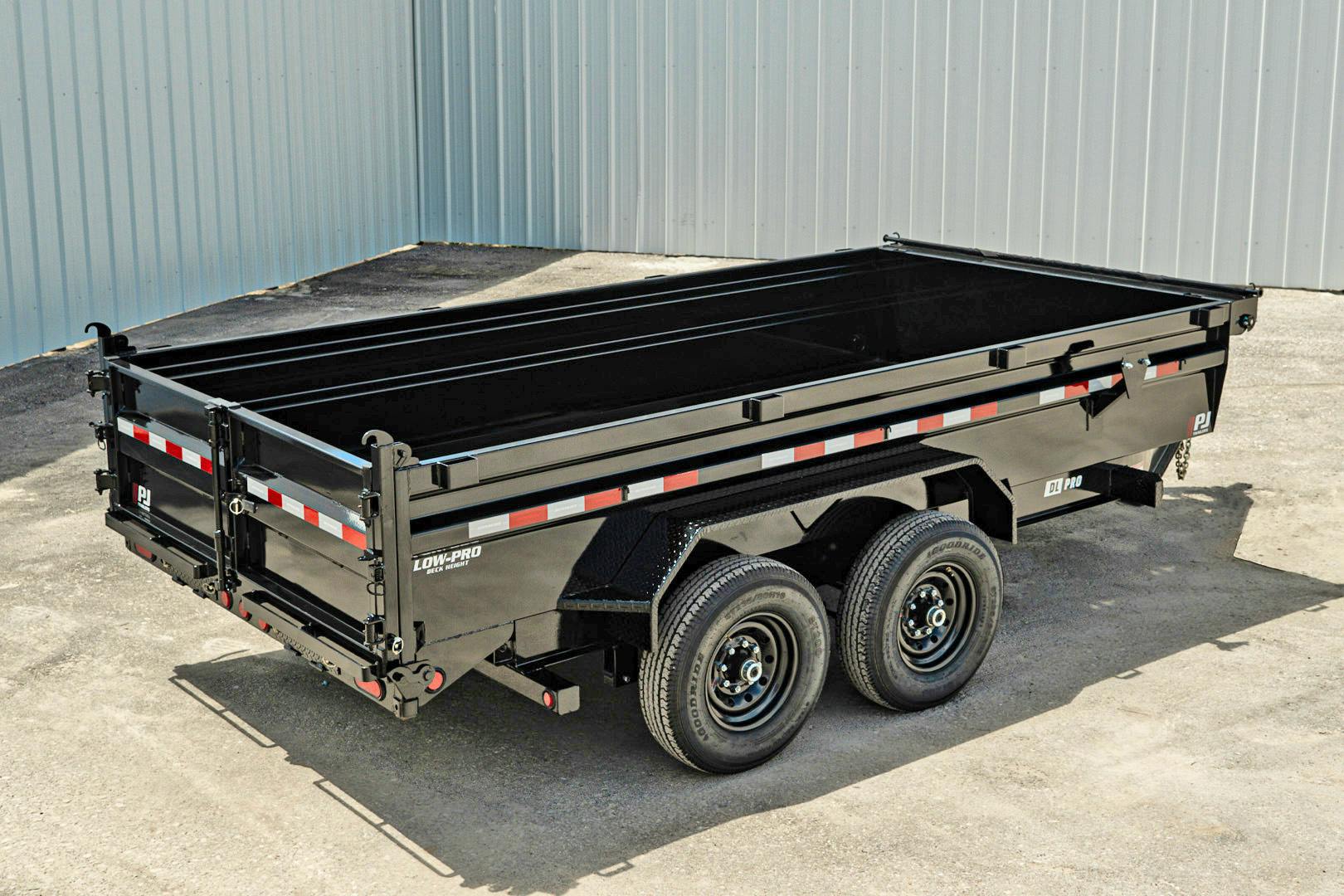 PJ Trailers 14'x83" Low Pro Dump Trailer w/ 2' Sides (DL)