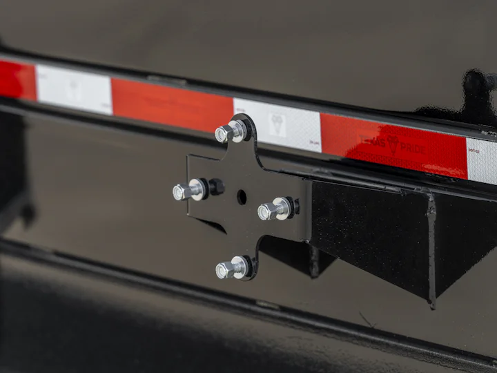 Texas Pride 16'x83" Bumper Pull Dump Trailer w/ 36" Sides, side rail detail view