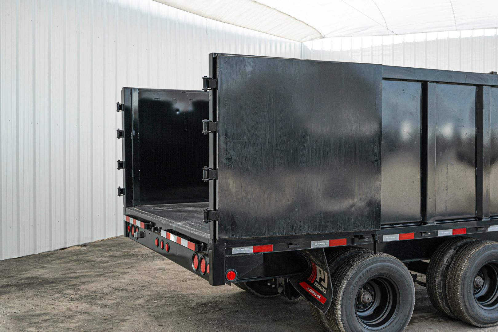 PJ Trailers 20'x96" Gooseneck Dual Dump Trailer w/ 4' Sides (DD)