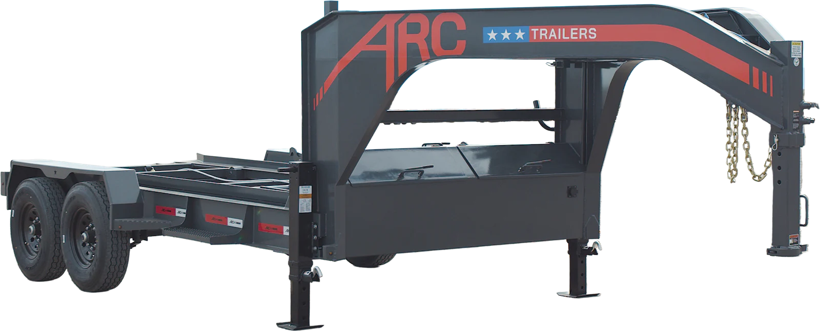 Gray ARC GRD gooseneck roll-off trailer