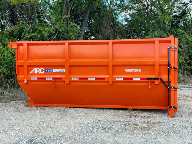 ARC Trailers 20-Yard Roll-Off Dumpster Bin, 6 ft Sides, Orange