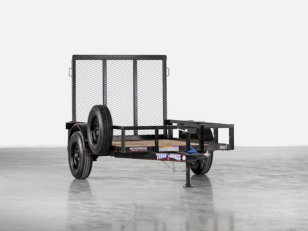 Texas Bragg 8'x60" Utility Trailer w/ 4' Gate (U1) - Stock #texas-bragg-8x60-bp2b-13nb-355b-s-s4g-bk-smt - Image 1 of 8 Texas Bragg 8'x60" Utility Trailer w/ 4' Gate (U1) - Stock #texas-bragg-8x60-bp2b-13nb-355b-s-s4g-bk-smt - Image 1 of 8