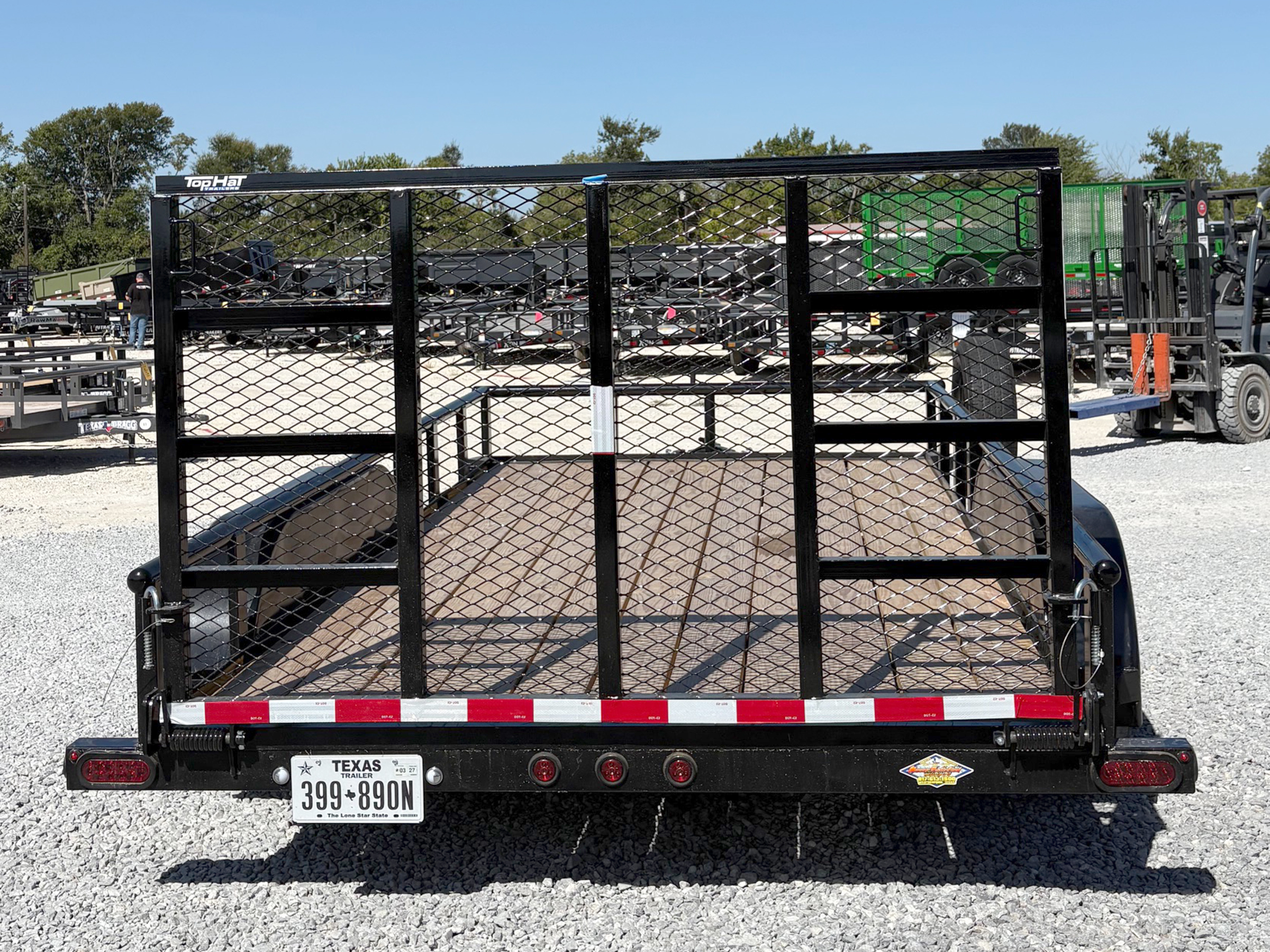 Top Hat 14'x83" Pipe Top Tandem Axle Utility Trailer w/ Ramp Gate