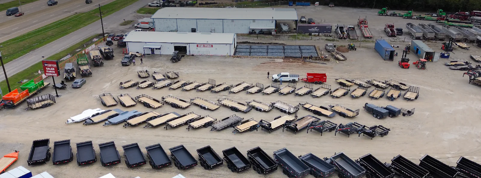 Trailers lined up at Van Alstyne