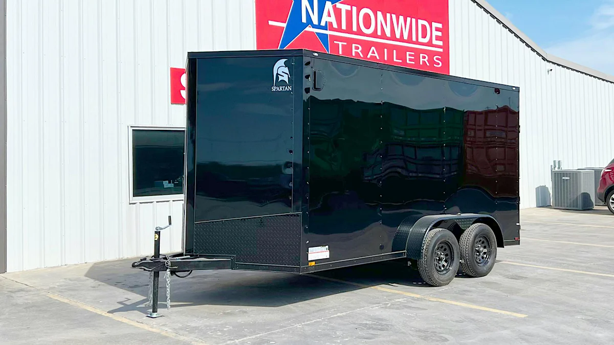 Spartan 7'x14' Enclosed Cargo Trailer w/ Rear Ramp Door (C2) - Stock #91819 - Image 1 of 8 Spartan 7'x14' Enclosed Cargo Trailer w/ Rear Ramp Door (C2) - Stock #91819 - Image 1 of 8