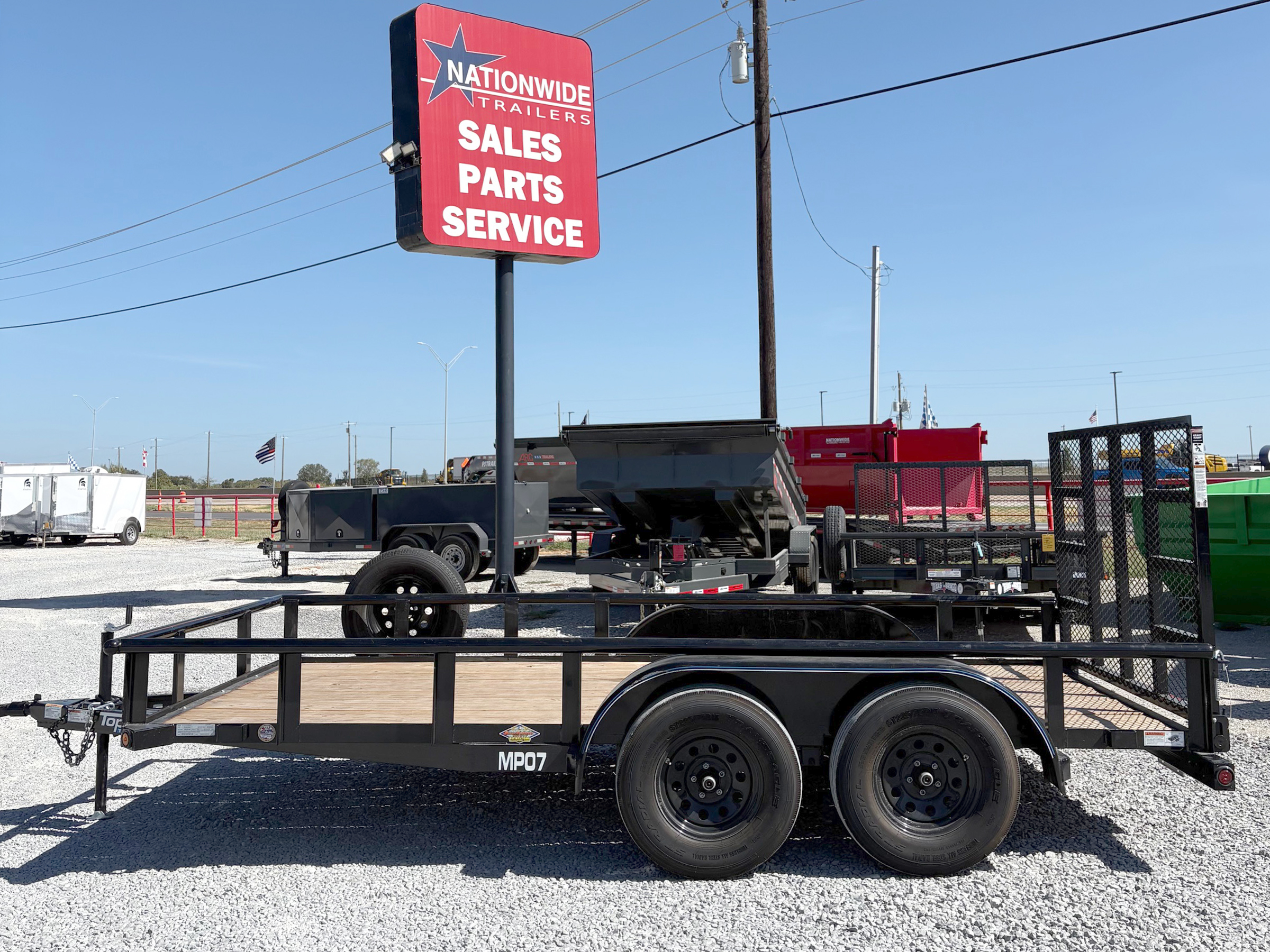 Top Hat 14'x83" Pipe Top Tandem Axle Utility Trailer w/ Ramp Gate