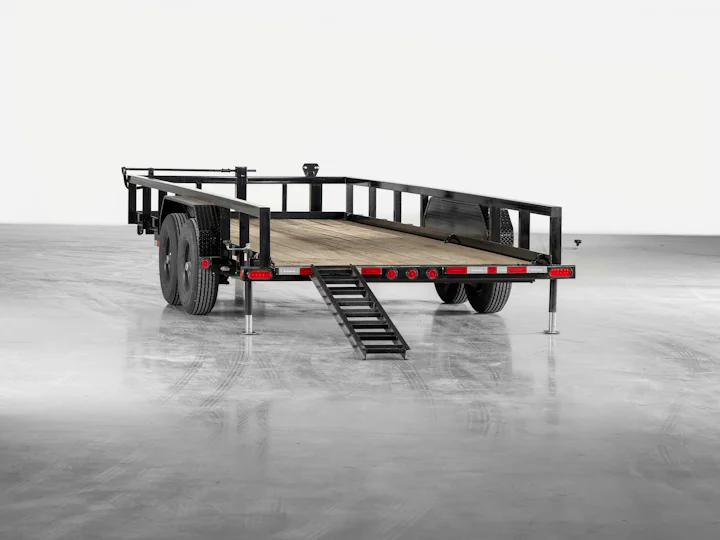 PJ Trailers 14K Angle Pipetop Trailer, studio view 12