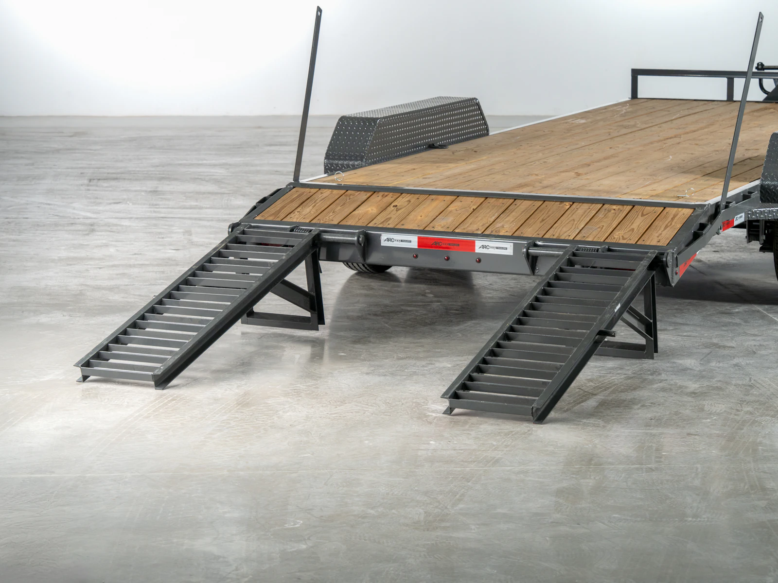 Grey ARC Trailers BEG 20-foot 14K bumper-pull equipment trailer, studio gallery image 5
