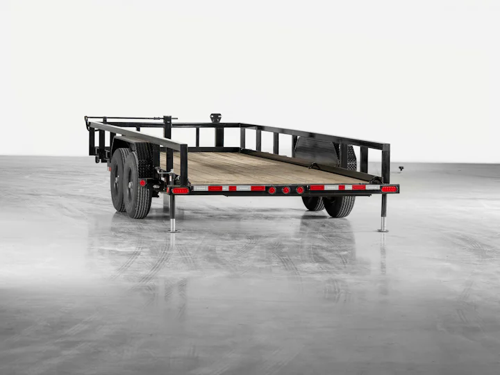 PJ Trailers 14K Angle Pipetop Trailer, studio view 13