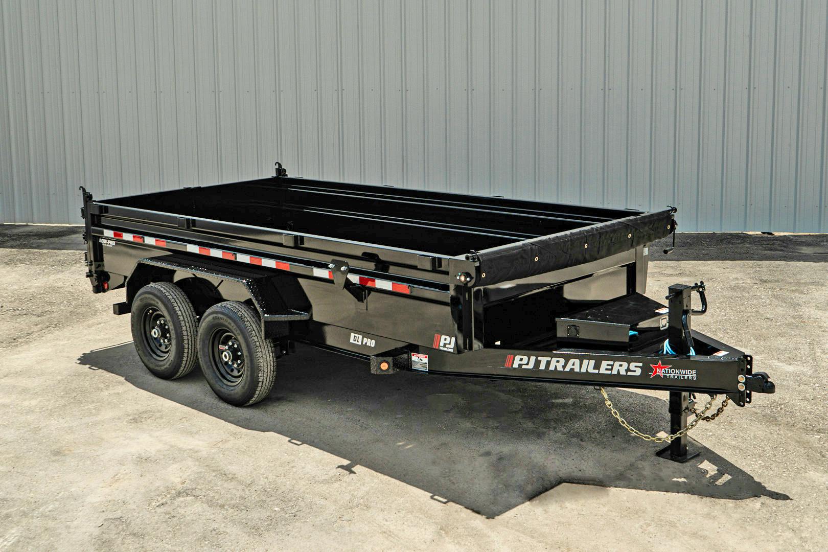 PJ Trailers 14'x83" Low Pro Dump Trailer w/ 2' Sides (DL)