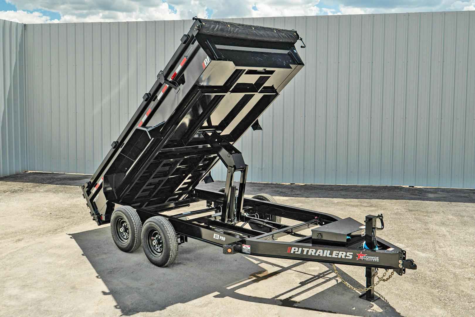 PJ Trailers 14'x83" Low Pro Dump Trailer w/ 2' Sides (DL)