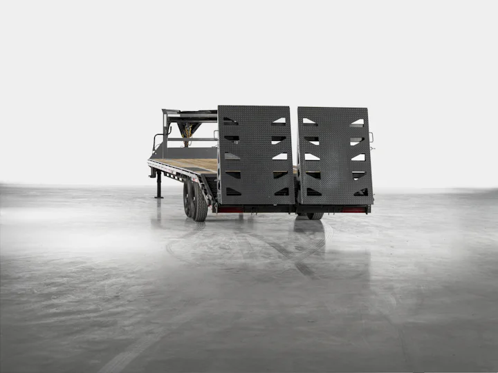 Arc Trailers 14K Gooseneck Flatbed Trailer, studio view 15