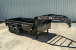 PJ Trailers 14'x83" GN Low Pro Dump Trailer w/ 2' Sides (DL) Stock #DLS1472BSSK - Thumbnail 2