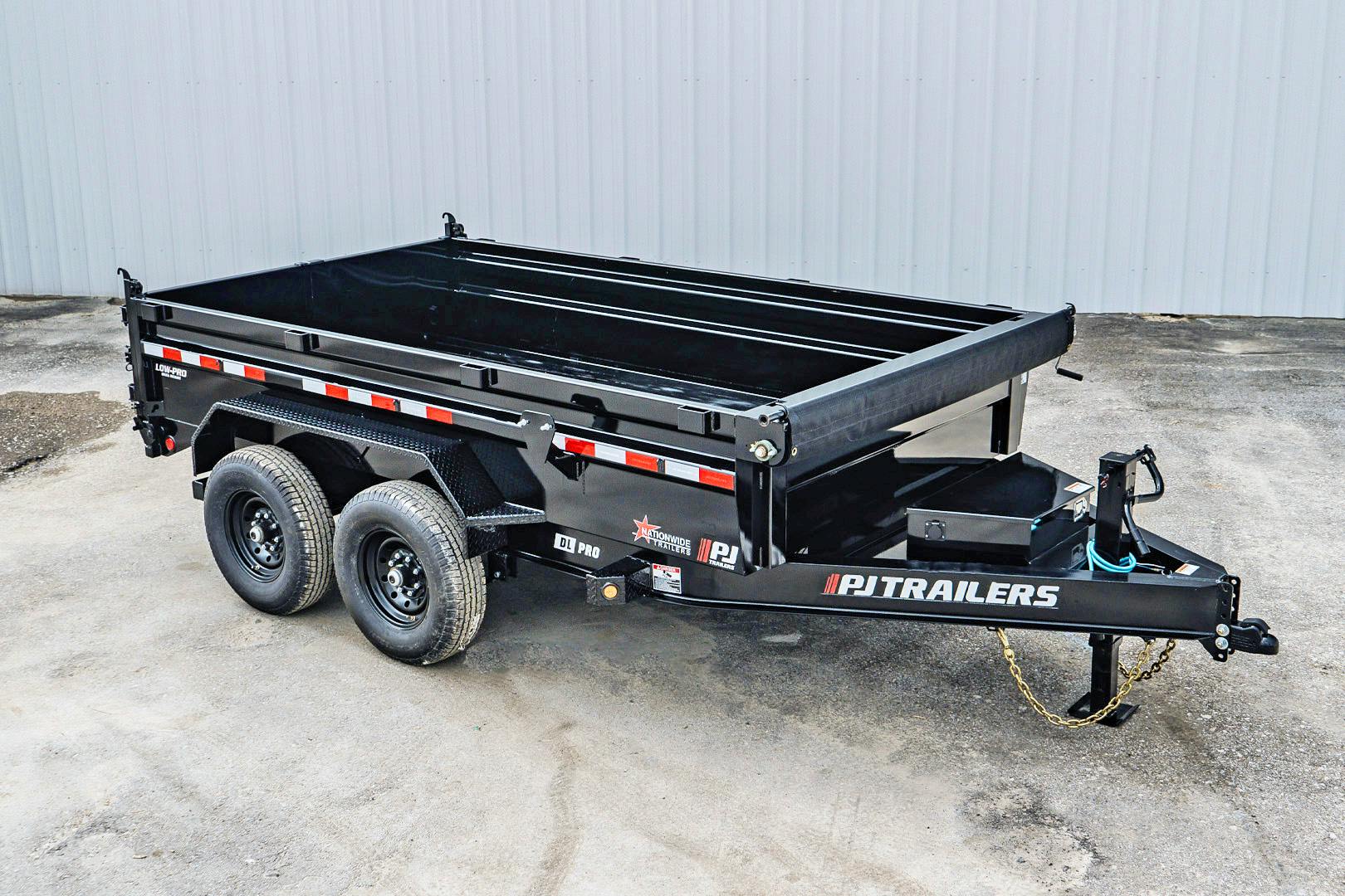 PJ Trailers 12'x83" Low Pro Dump Trailer w/ 2' Sides (DL)