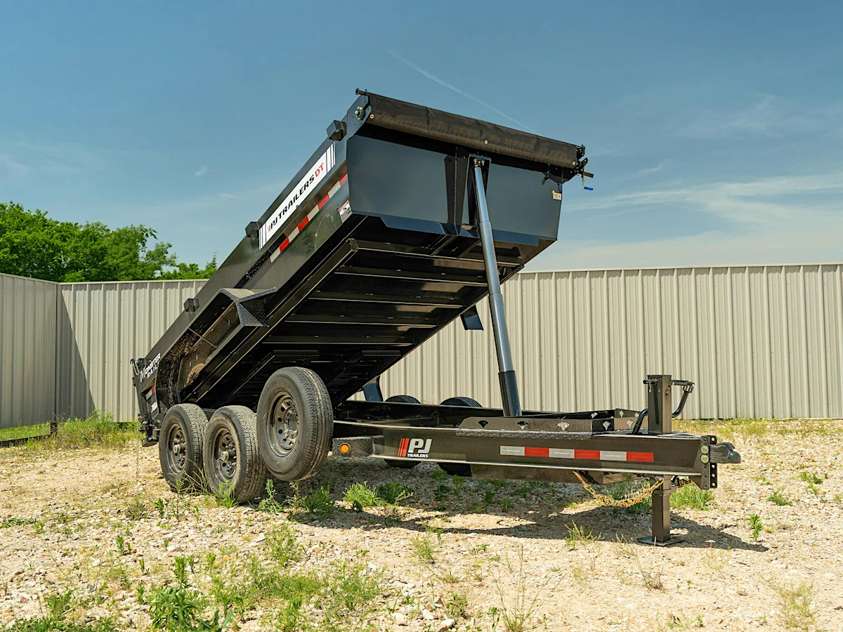 PJ Trailers 14'x83" Telescopic Dump Trailer w/ 2' Sides (DT) - Stock #pj-dt1j1472bssk - Image 1 of 14 PJ Trailers 14'x83" Telescopic Dump Trailer w/ 2' Sides (DT) - Stock #pj-dt1j1472bssk - Image 1 of 14