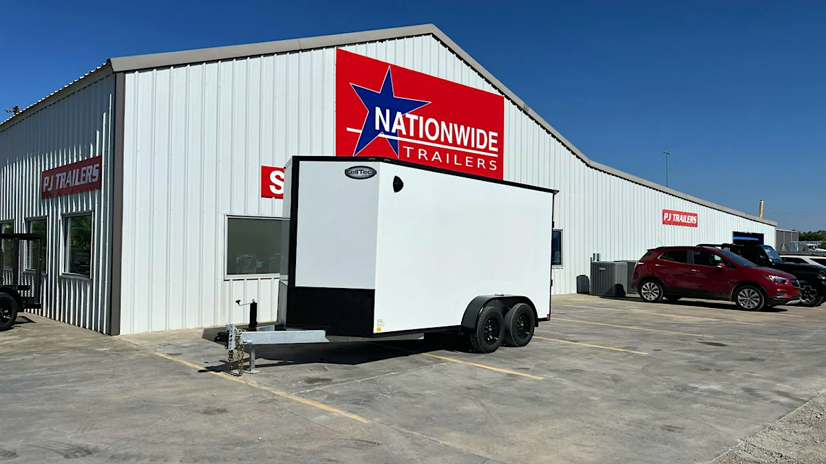 CellTech 7'x14' All-Steel Enclosed Cargo Trailer w/ Rear Ramp Door (C2) - Stock #89940 - Image 1 of 11 CellTech 7'x14' All-Steel Enclosed Cargo Trailer w/ Rear Ramp Door (C2) - Stock #89940 - Image 1 of 11