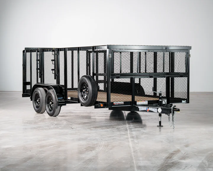 Texas Bragg Landscape Trailer with 4 ft Sides, studio view 5