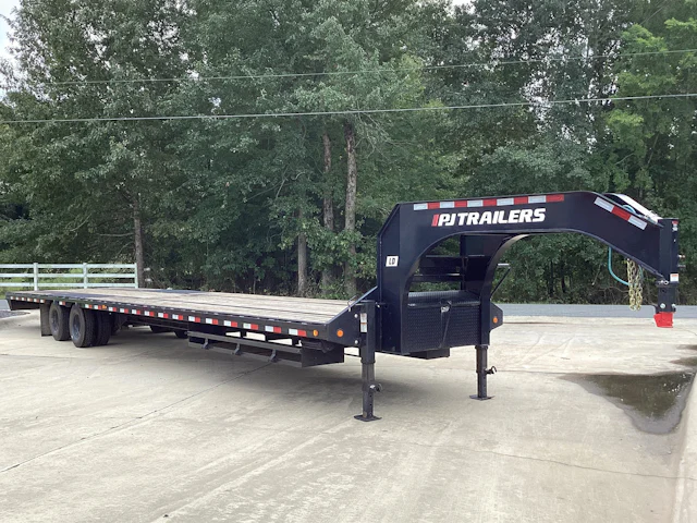 PJ Trailers 40'x102" Flatbed Trailer w/ Slide-In Ramps (LD)