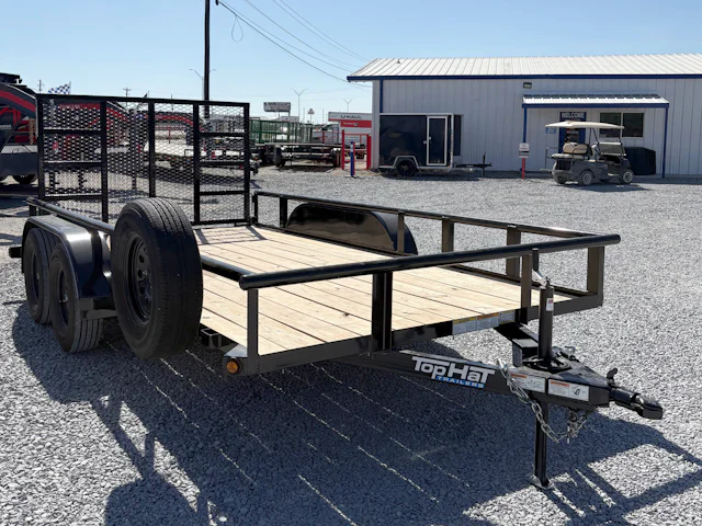 Top Hat 14'x83" Pipe Top Tandem Axle Utility Trailer w/ Ramp Gate