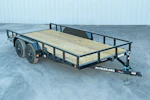 PJ Trailers 16'x83" Tandem Axle Channel Utility Trailer w/ Slide-In Ramps (UL) Stock #92161 - Thumbnail 1