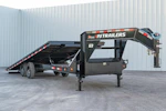 PJ Trailers 26'x102" Gooseneck Deckover Power Tilt Trailer (T8) Stock #T8S2672BSTK-BWOD-WN04-WNFR - Thumbnail 1