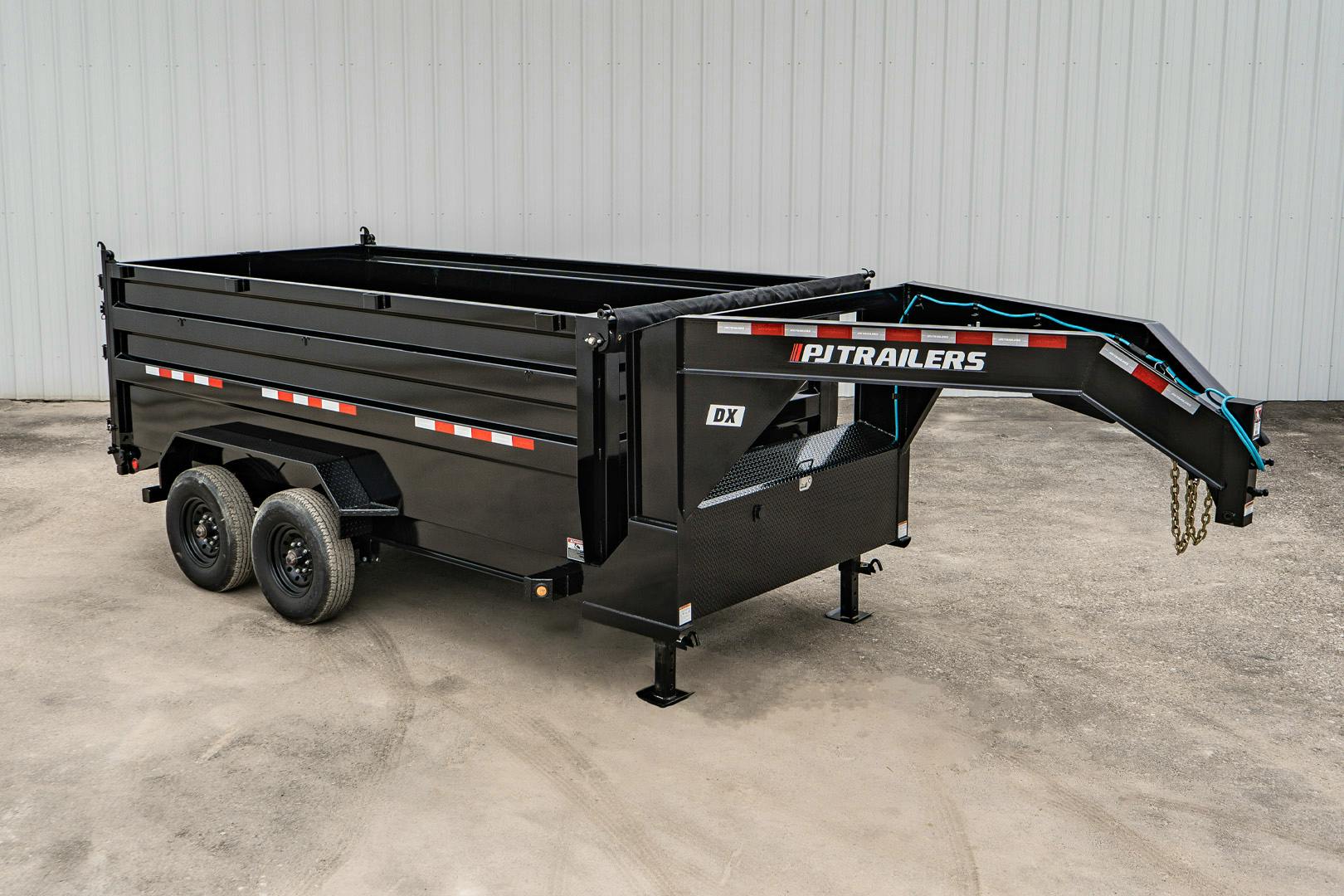 PJ Trailers 14'x83" 18k GN Low Pro Dump Trailer w/ 4' Sides (DX)