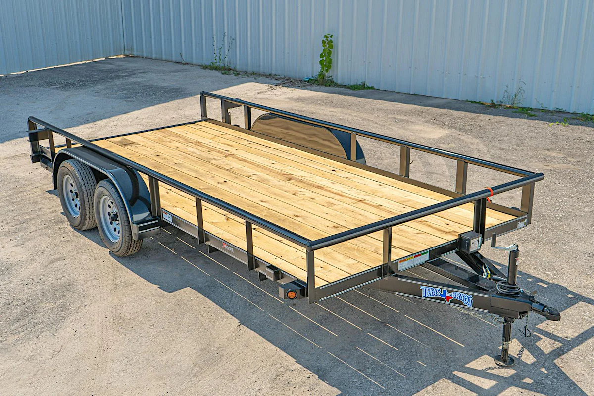 Texas Bragg 16'x83" Utility Trailer w/ Slide-In Ramps (U2) - Stock #88959 - Image 1 of 6 Texas Bragg 16'x83" Utility Trailer w/ Slide-In Ramps (U2) - Stock #88959 - Image 1 of 6