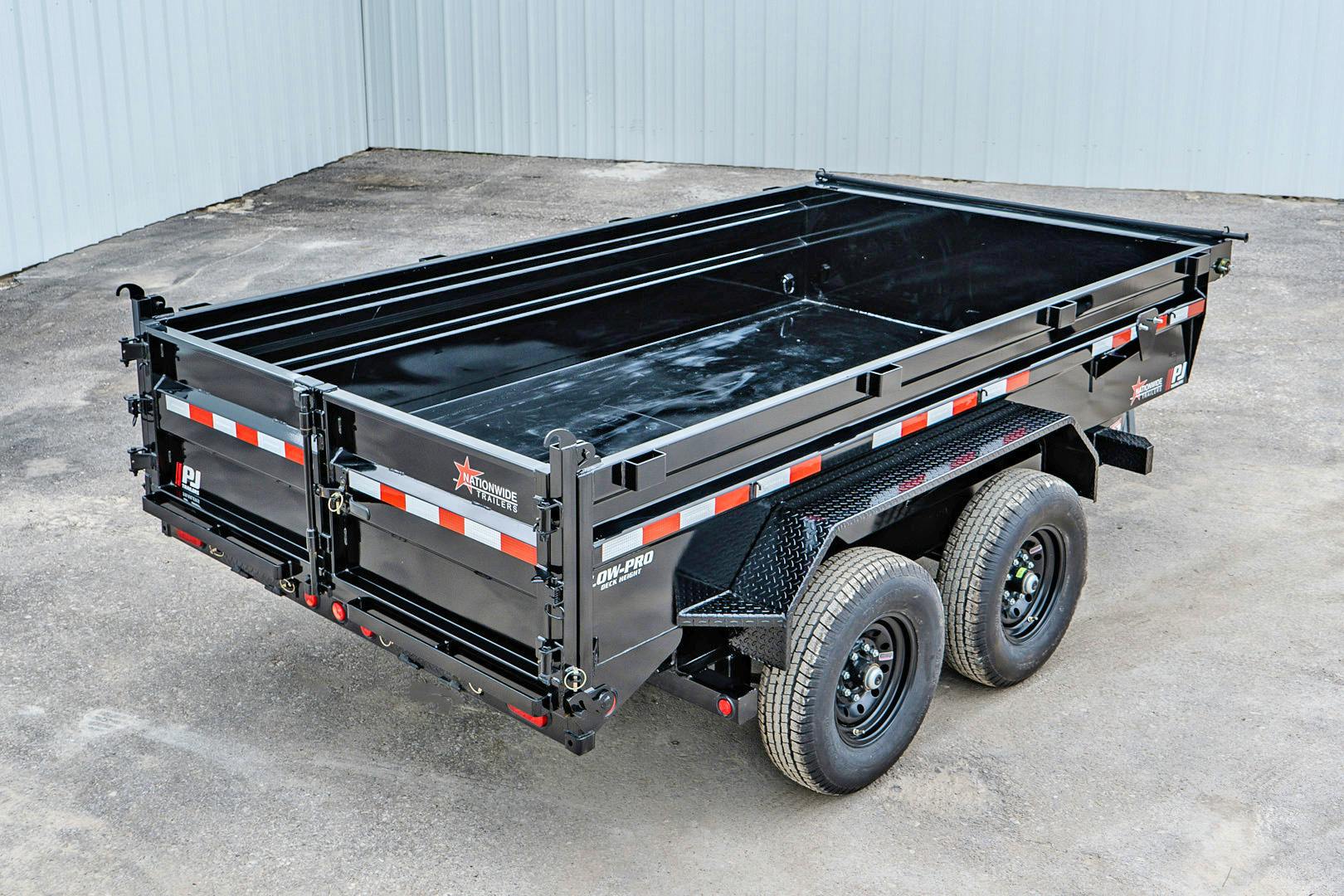 PJ Trailers 12'x83" Low Pro Dump Trailer w/ 2' Sides (DL)