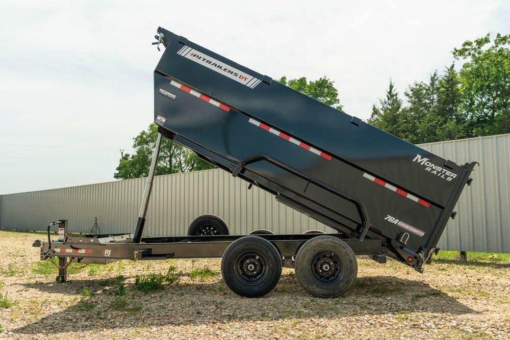 PJ Trailers 14'x83" Telescopic Dump Trailer w/ 4' Sides (DT)