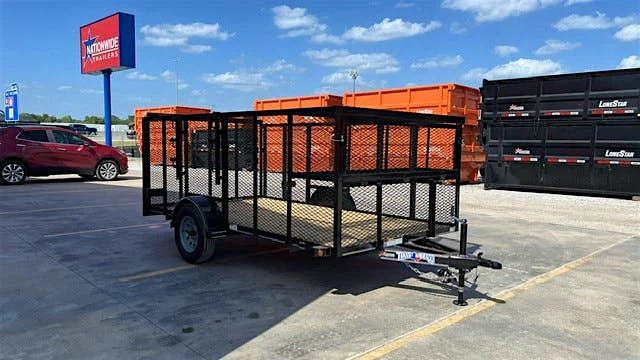 Texas Bragg 12'x77" Landscape Trailer w/ 4' Sides & 4' Gate (L1) - Stock #93212 - Image 1 of 8 Texas Bragg 12'x77" Landscape Trailer w/ 4' Sides & 4' Gate (L1) - Stock #93212 - Image 1 of 8