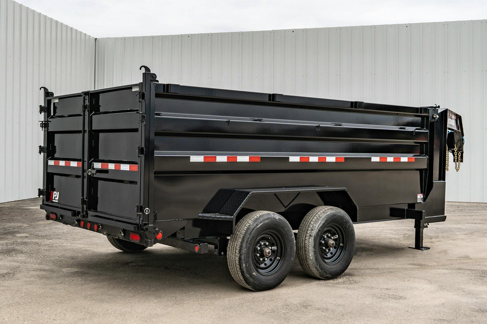 PJ Trailers 14'x83" 18k GN Low Pro Dump Trailer w/ 4' Sides (DX)