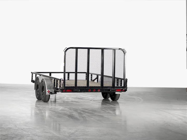PJ Trailers 83 in Tandem Axle Channel Utility, studio view 10
