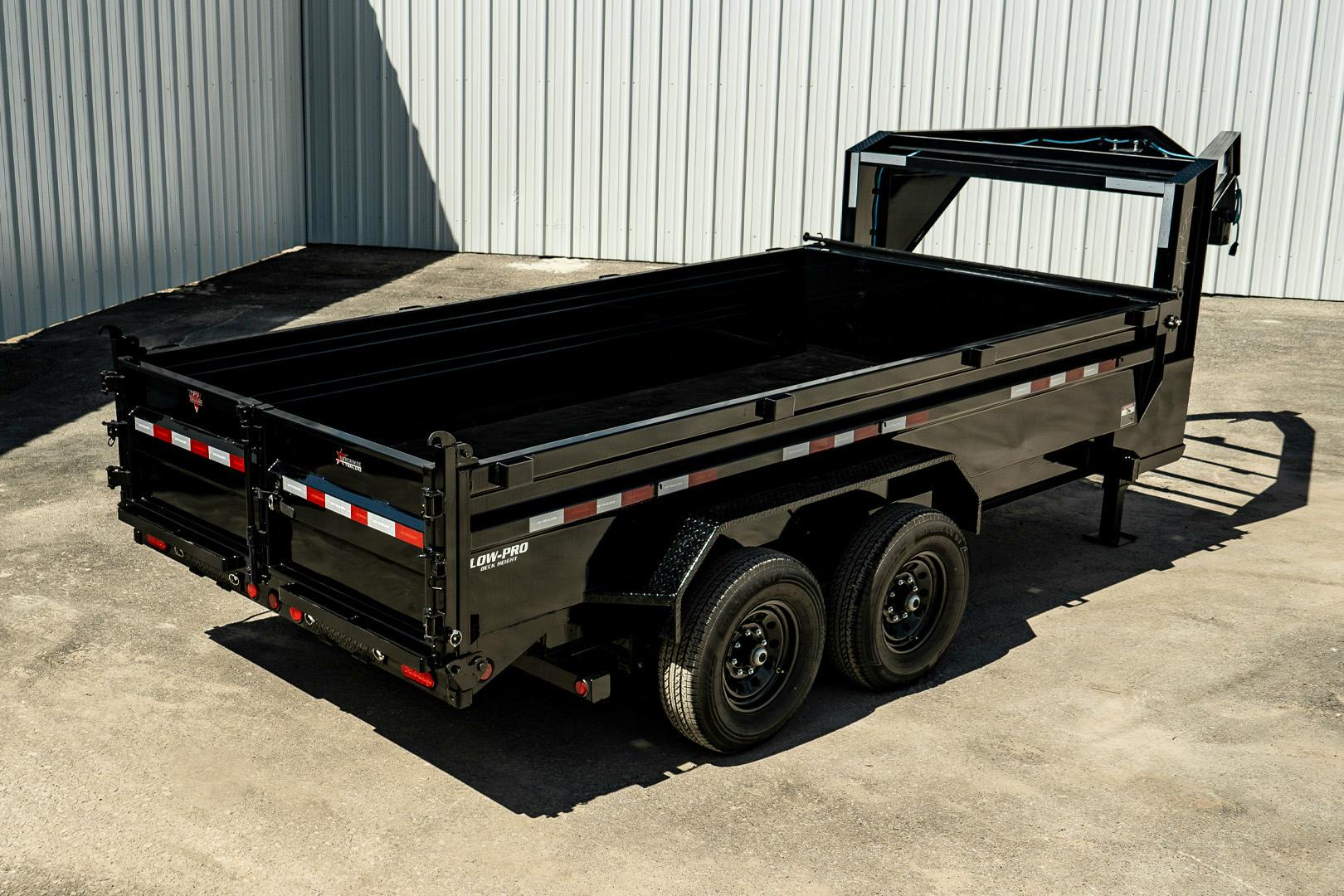 PJ Trailers 14'x83" GN Low Pro Dump Trailer w/ 2' Sides (DL)