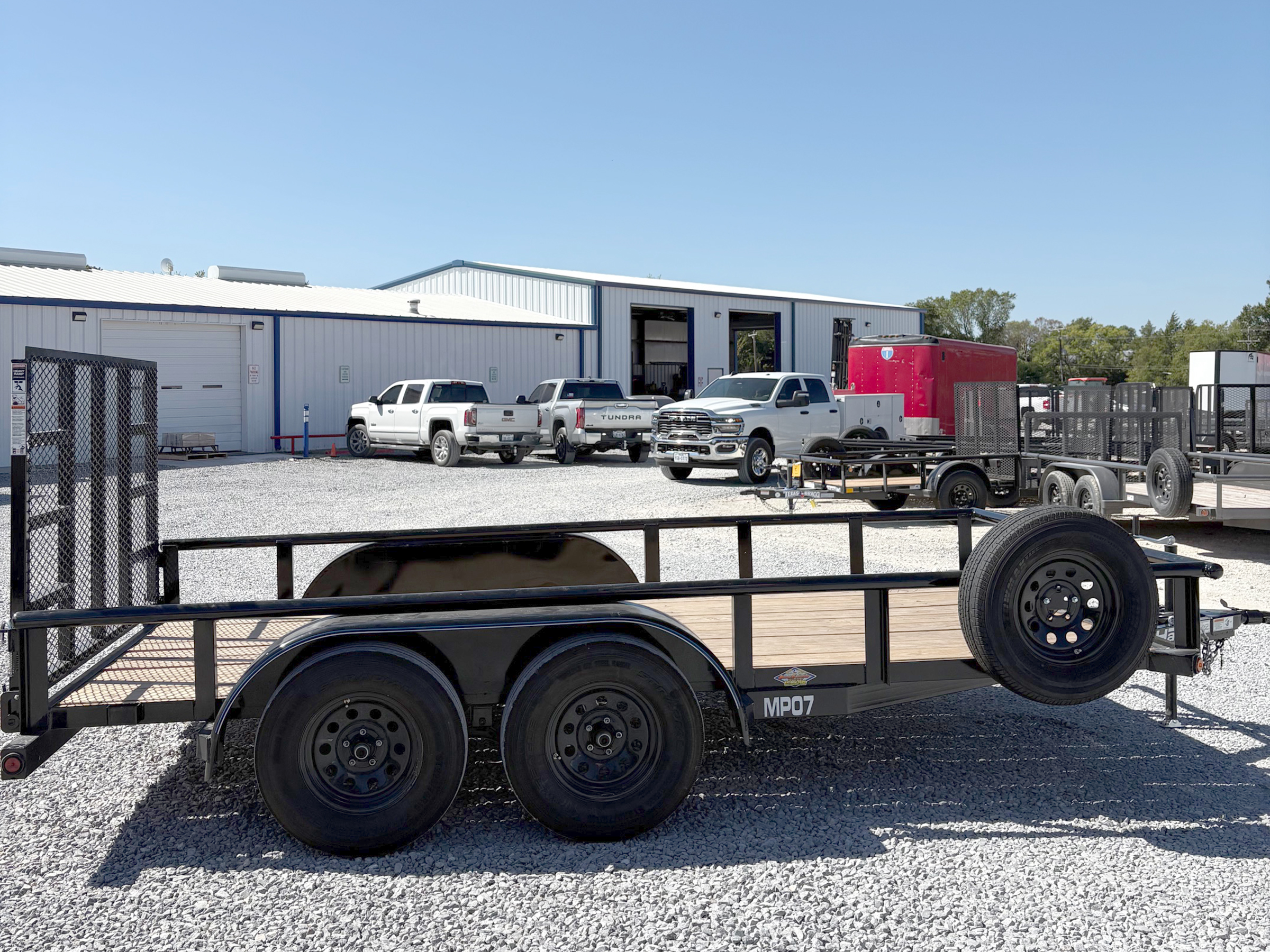 Top Hat 14'x83" Pipe Top Tandem Axle Utility Trailer w/ Ramp Gate