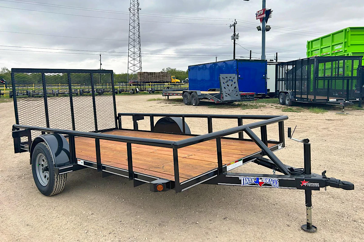 Texas Bragg 12'x77" Utility Trailer w/ 4' Gate (U2) - Stock #91095 - Image 1 of 5 Texas Bragg 12'x77" Utility Trailer w/ 4' Gate (U2) - Stock #91095 - Image 1 of 5