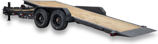 PJ Trailers TY1 equipment tilt trailer with lowered loading deck