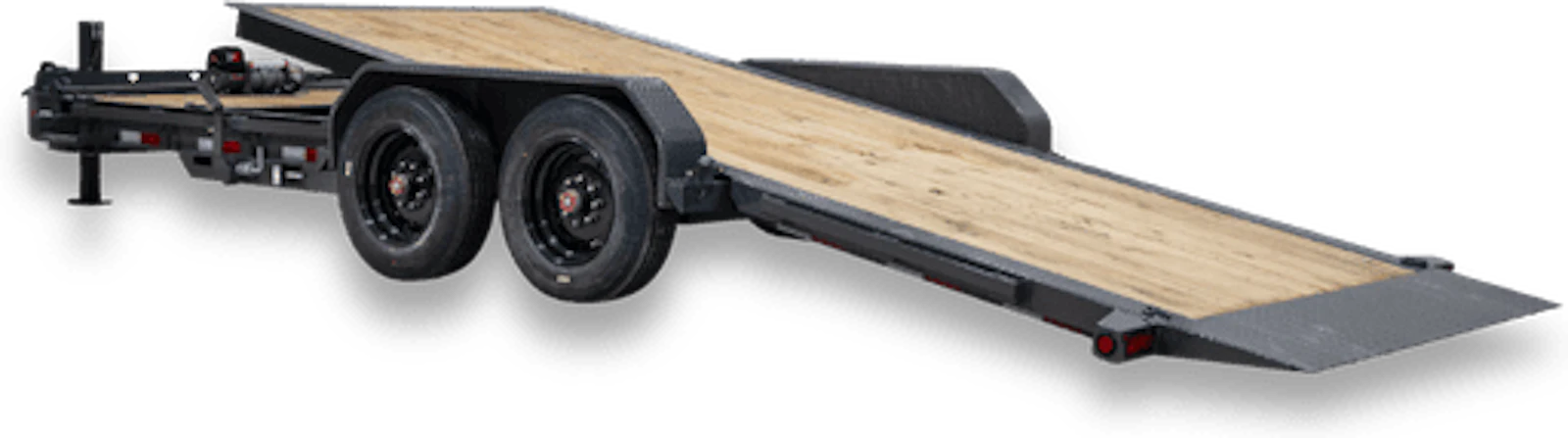 PJ Trailers TY1 equipment tilt trailer with lowered loading deck