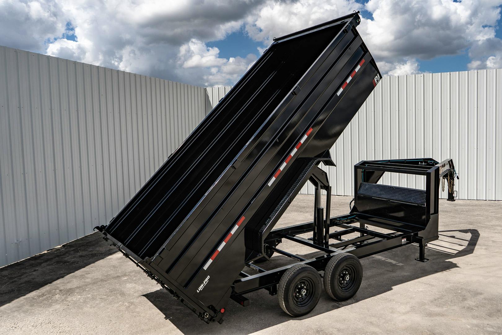 PJ Trailers 14'x83" Low Pro High Side Dump Trailer w/ 4' Sides (DM)