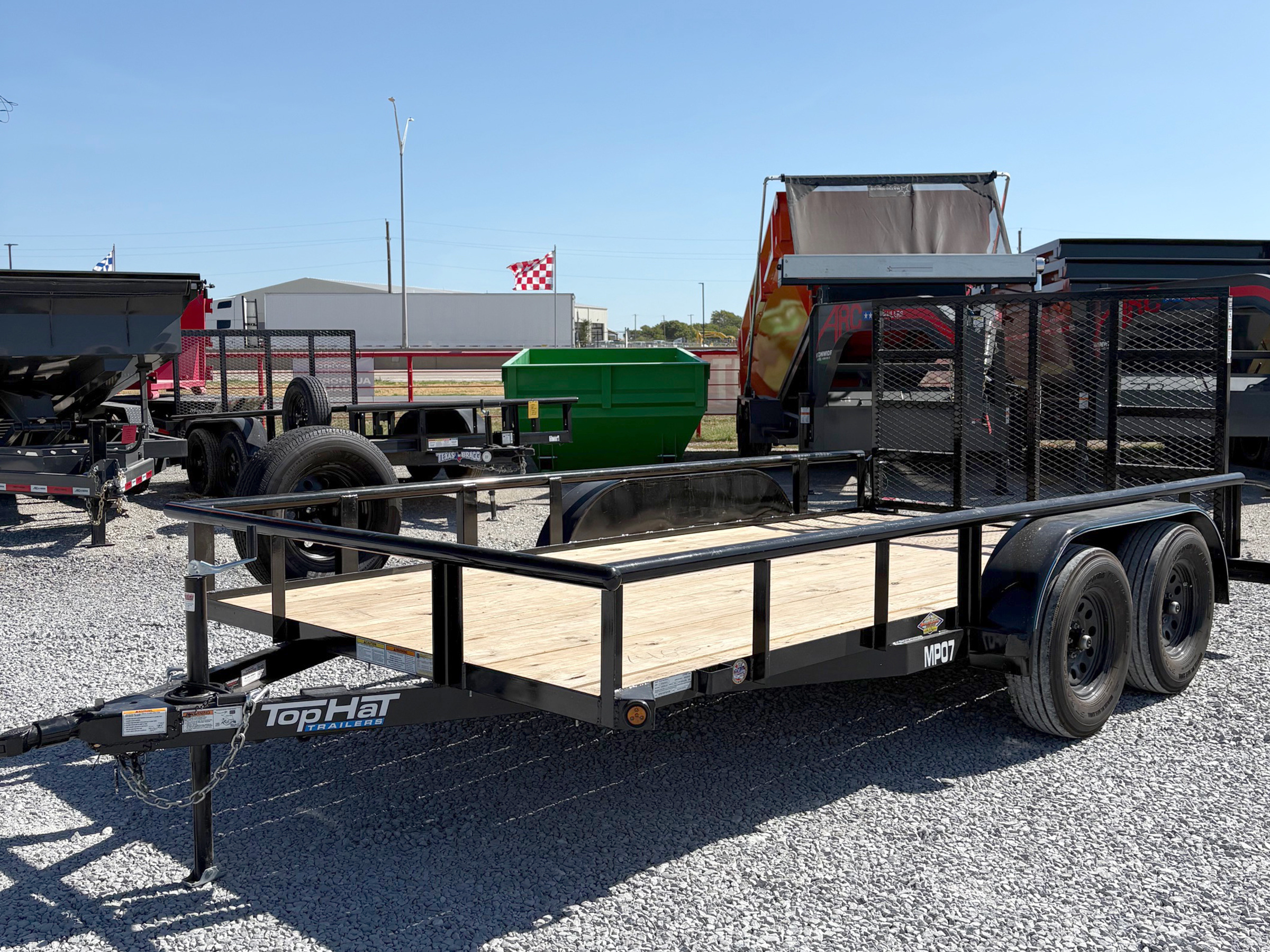 Top Hat 14'x83" Pipe Top Tandem Axle Utility Trailer w/ Ramp Gate