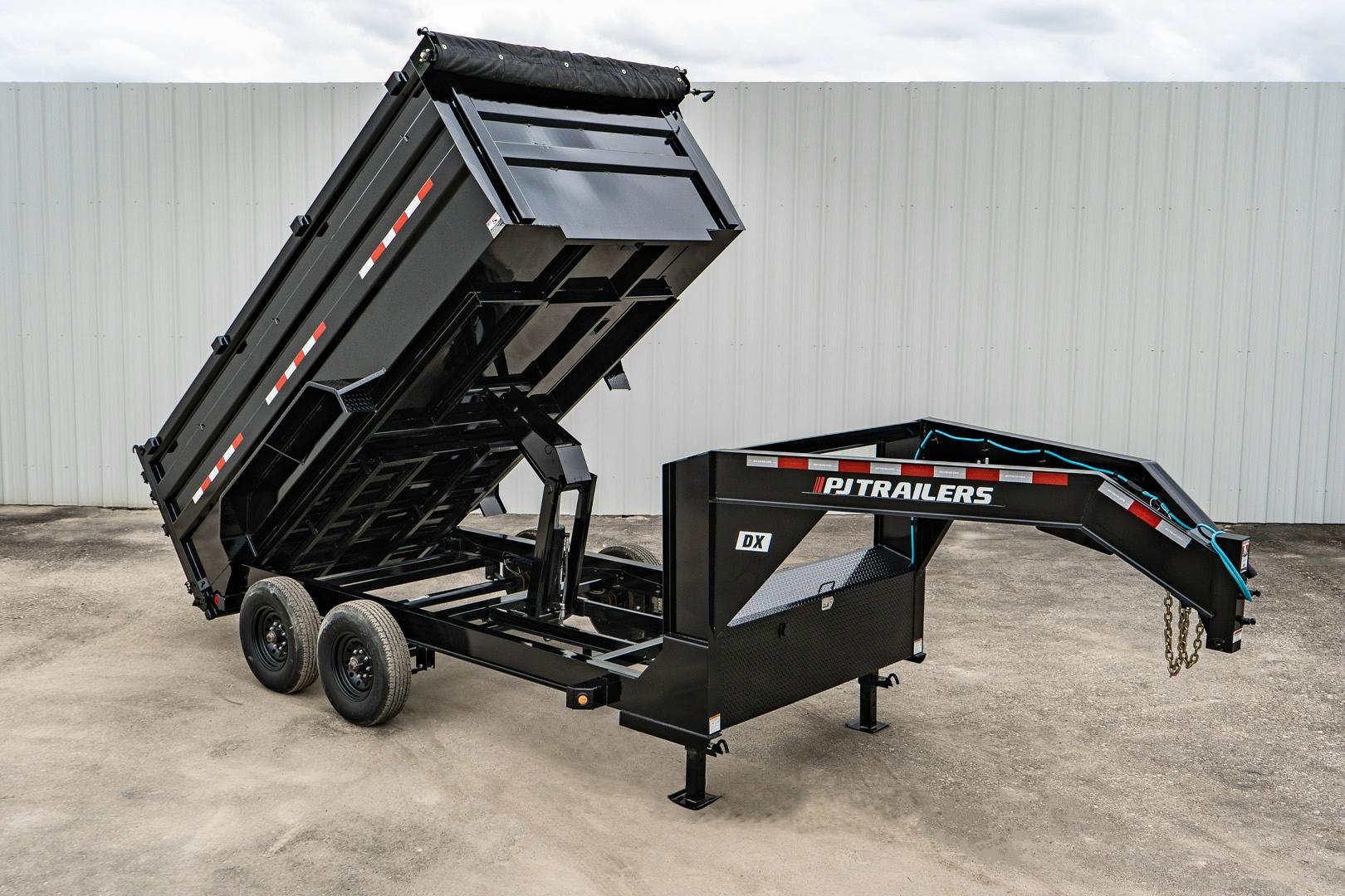 PJ Trailers 14'x83" 18k GN Low Pro Dump Trailer w/ 4' Sides (DX)