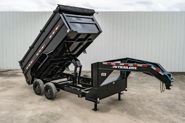 PJ Trailers 14'x83" 18k GN Low Pro Dump Trailer w/ 4' Sides (DX)