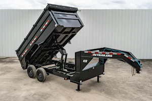 PJ Trailers 14'x83" 18k GN Low Pro Dump Trailer w/ 4' Sides (DX)