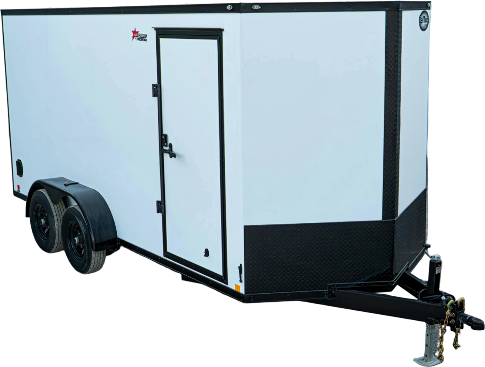 White CellTech TA tandem-axle enclosed trailer