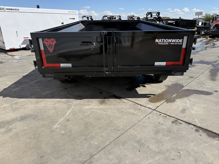 Texas Pride 14'x83" Bumper Pull Dump Trailer w/ 24" Sides, rear view